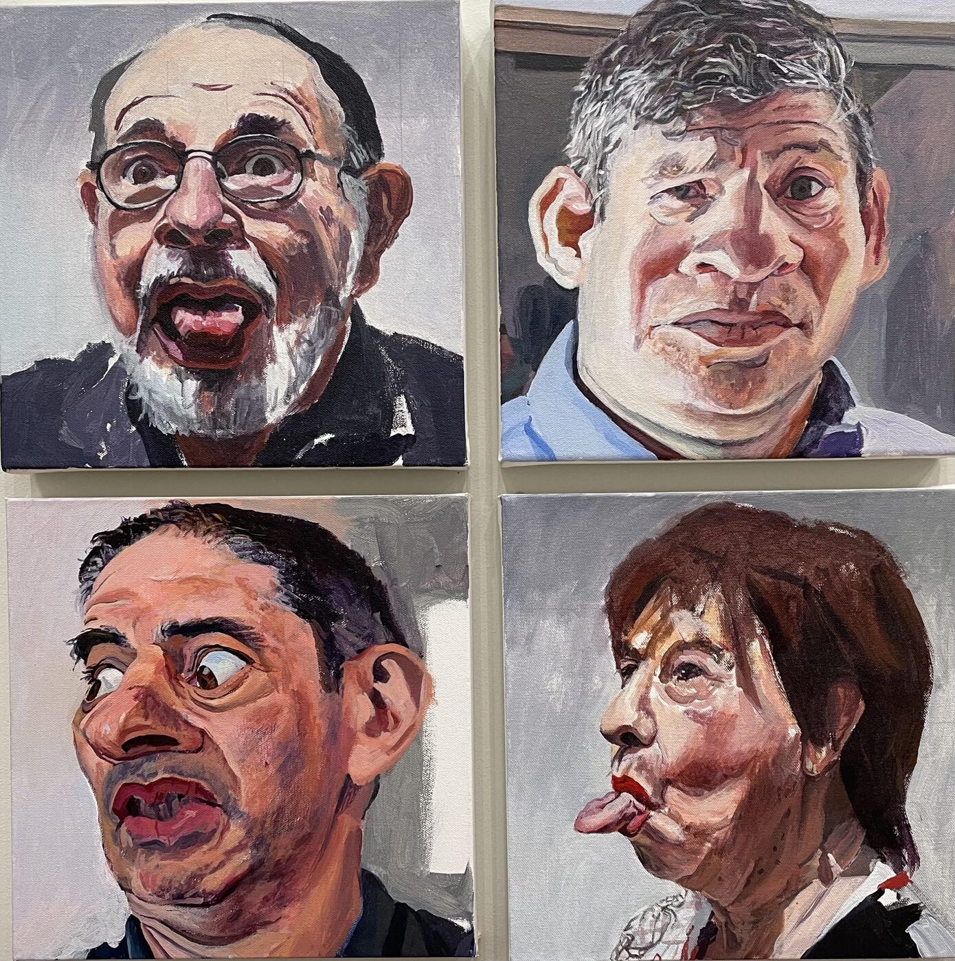 Family of Origin: a polyptych of painted portraits, acrylic on canvas